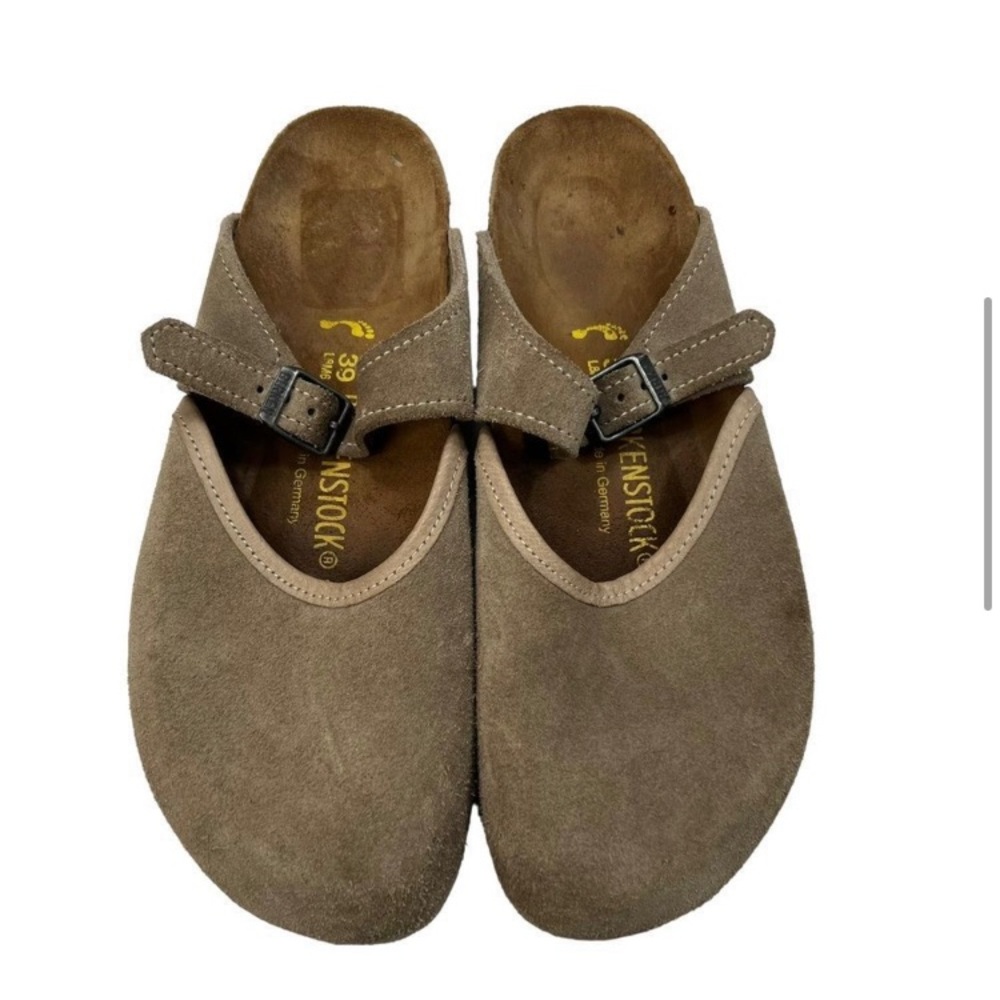 Birkenstock Tan Beige Rosemead Boston Slip On Mules Clogs Size 8 Narrow/regular